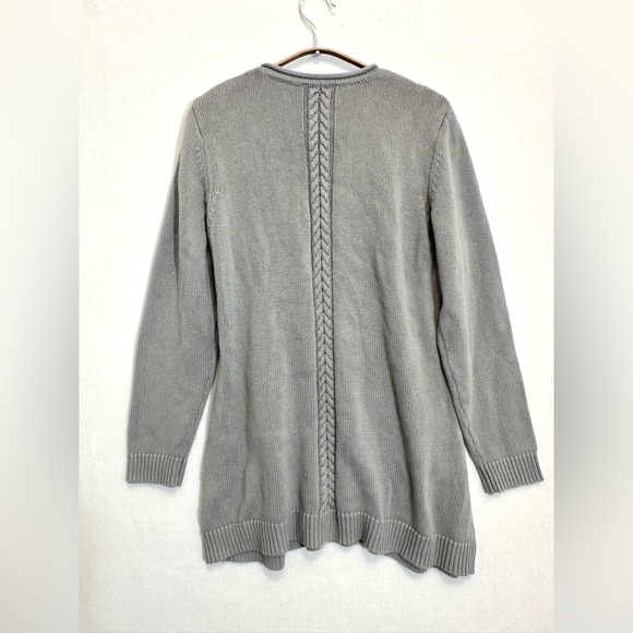 Susan Graver Womens Sweater Tunic Cable Knit Grey size M - Picture 8 of 8